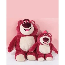Miniso Muñeca de peluche de 15 pulgadas del oso de fresa de Disney, muñeca suave y acogedora, linda y cómoda para dormir, adorable decoración de sofá y cama