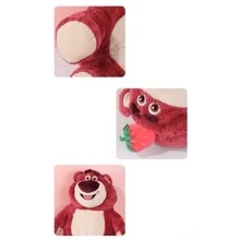 Miniso Muñeca de peluche de 15 pulgadas del oso de fresa de Disney, muñeca suave y acogedora, linda y cómoda para dormir, adorable decoración de sofá y cama