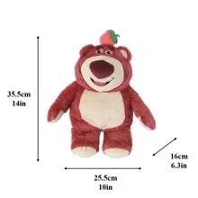 Miniso Muñeca de peluche de 15 pulgadas del oso de fresa de Disney, muñeca suave y acogedora, linda y cómoda para dormir, adorable decoración de sofá y cama