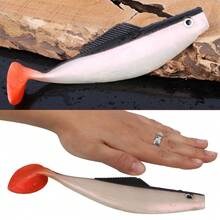 Sougayilang 1入組大型鹽水垂釣魚餌,塑料下沉式游泳餌,海釣軟餌 - 黑與白 - 查看 7