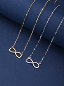 1pc/2PCS/3PCS Cubic Zirconia Infinity Pendant Necklace - As Shown In the Picture - View 13