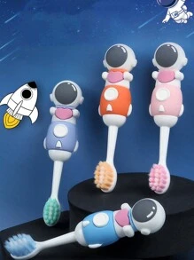 Cepillo De Dientes Para Niños Con Diseño De Astronauta De Dibujos Animados Estilo Aleatorio - Multicolor - Ver 1