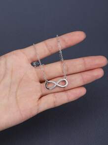 1pc/2PCS/3PCS Cubic Zirconia Infinity Pendant Necklace - As Shown In the Picture - View 7