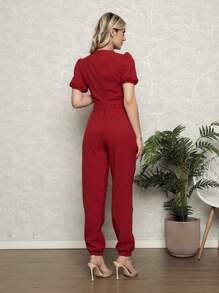 Women Jumpsuits - Red - View 3