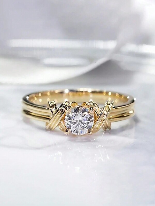 1 PC Gorgeous Cubic Zirconia Ring For Women For Wedding Anniversary Jewelry Gift
