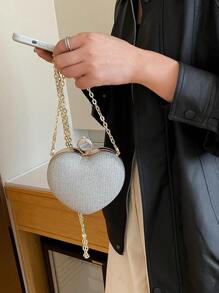 Bolso De Mano Elegante Con Decoración De Diamantes De Imitación Para Fiesta Nocturna