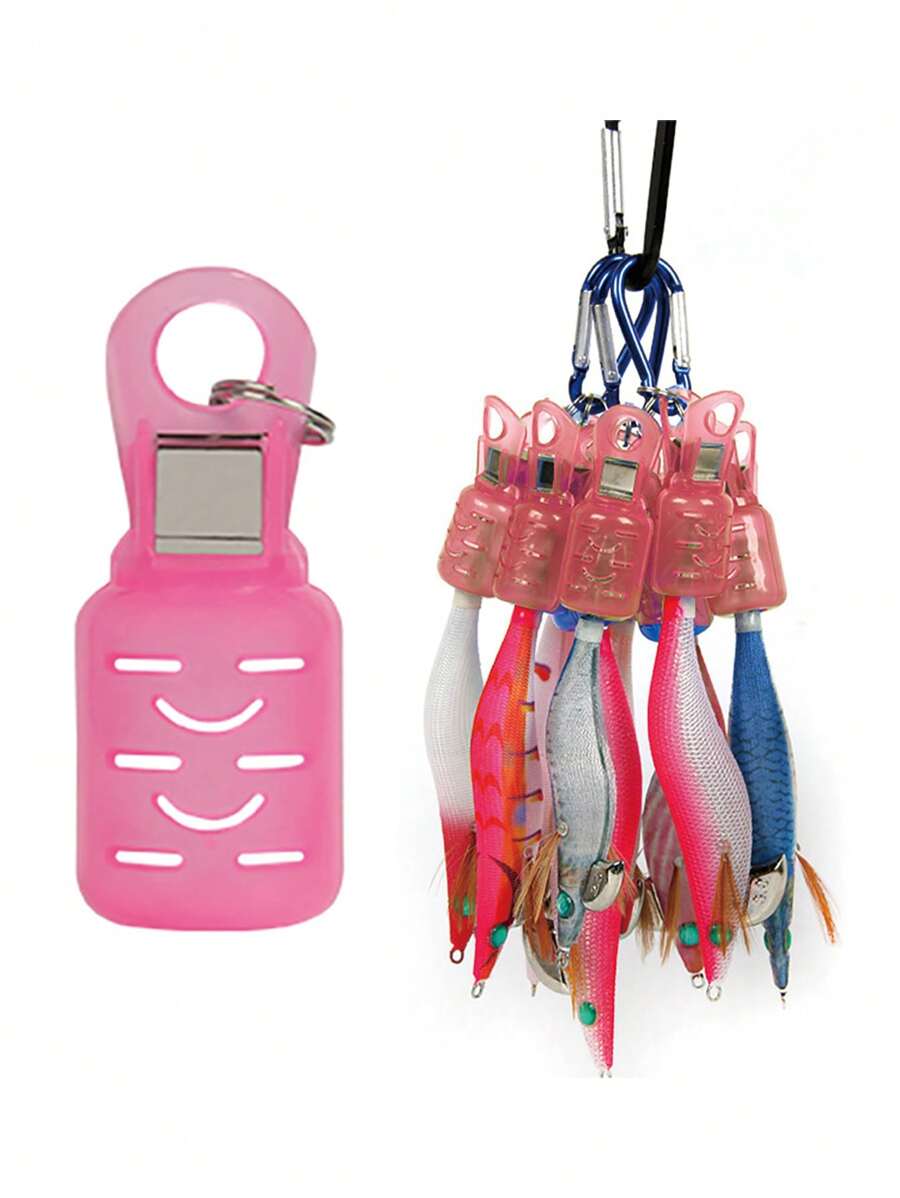 LETOYO 9入組粉色螃蟹魷魚掛鉤保護套裝配有4個卡拉比綫，適用於露營 - 查看 1