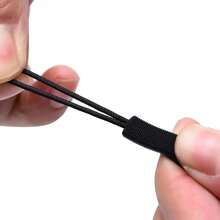 10 Pcs Zipper Pull Puller End Fit Rope Tag Replacement Clip Broken Buckle Fixer Zip Cord Tab Travel Bag Suitcase Tent Backpack - Black - View 4