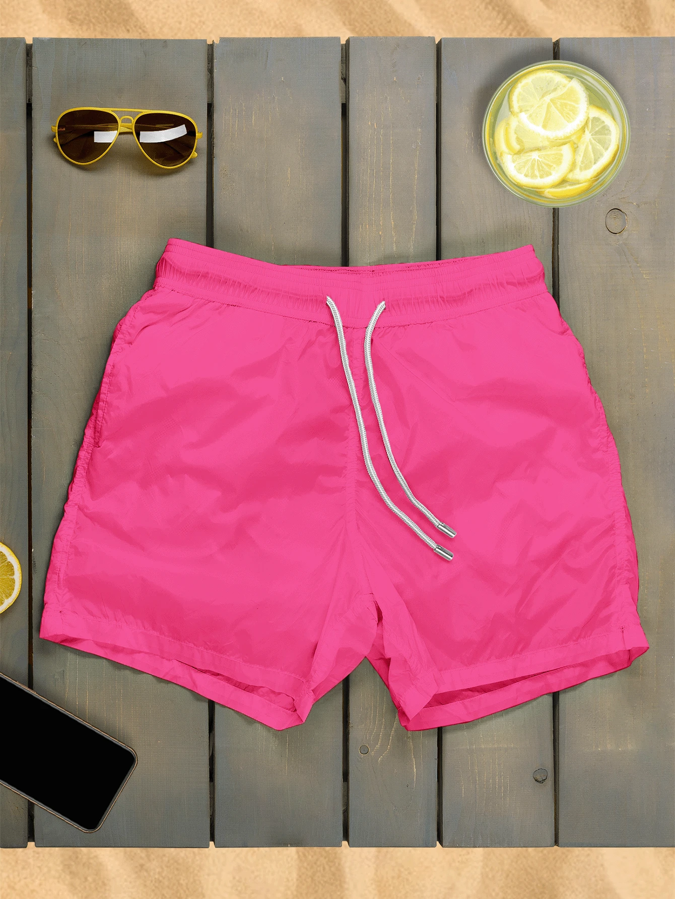 Men Shorts - Pink - View 1