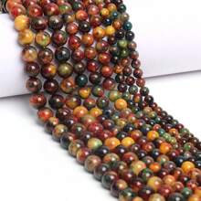 1strand Natural Stone Dragon Vein Agate Mysterious Healing Stone Round Loose Spacer Beads for Jewelry Making DIY Gift Beacelets Necklace