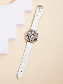 學生白色音符石英手錶,適用於戶外運動 - 白色 - 查看 2