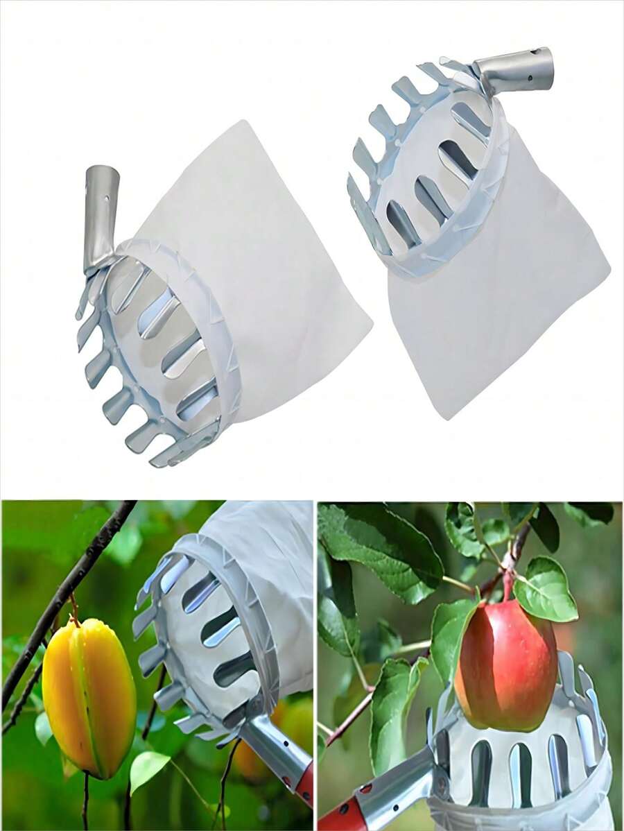 1 Pieza Recolector De Frutas De Jardín, Herramienta Desmontable Para Recoger Manzanas, Peras Y Naranjas De Árboles Altos En Huertas Y Granjas - Blanco - Ver 1
