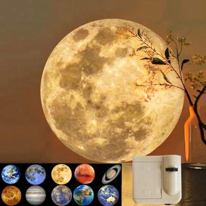 1pc/5pcs/12pcs Mini Moon, Earth, Galaxy, Universe Projection Lamp, Ambient Lighting For Photos, Party, Gathering, Astronomy Educational Backdrop Light
