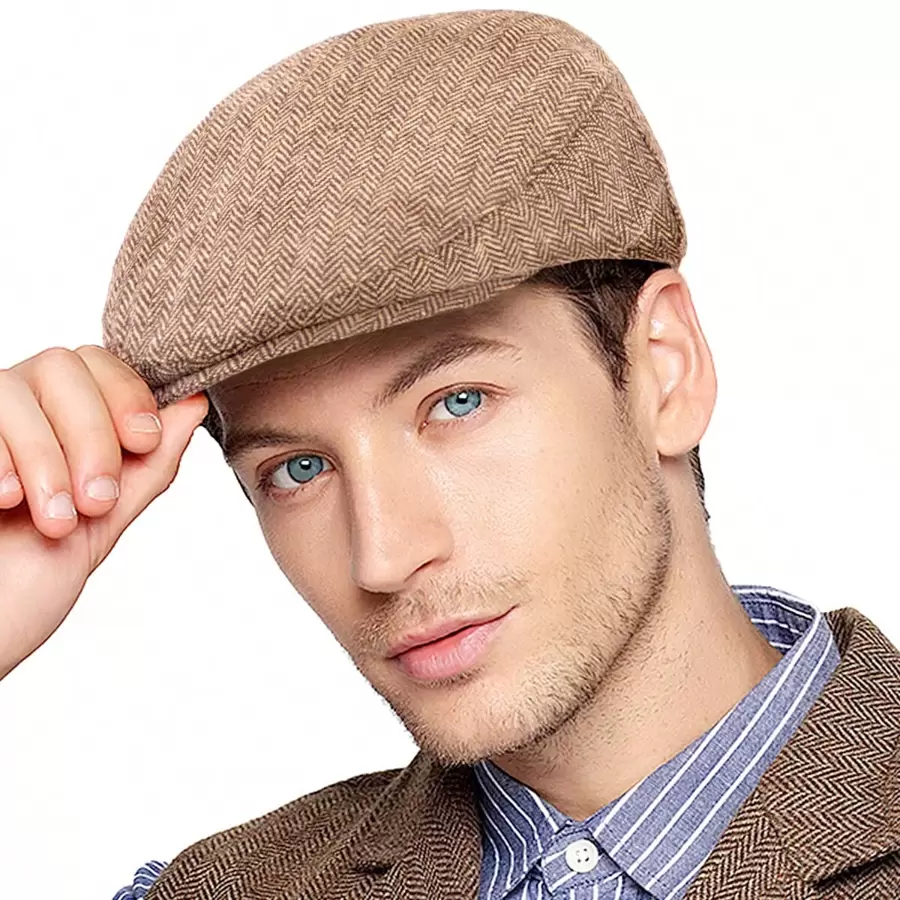 Chapeau Octogonal Pour Homme De Style Britannique Printemps/automne, Chapeau De Peintre Ou Chapeau De Gavroche - Beige - Voir 1