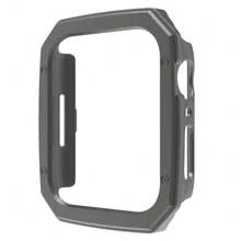 1pc Black Protective Case Compatible With Apple Watch, Half-Wrapped Pc With Metallic Color Plastic Cover - Black - View 1