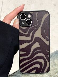 1 Pieza Funda De Teléfono Antichoque Con Patrón De Cebra Negra Y Textura De Piel Compatible Con Iphone - Multicolor - Ver 4