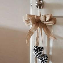 1 卷/10m 天然粗麻布絲帶,帶有線邊緣,適用於手工藝品、diy 婚禮裝飾、禮品包裝、秋季花環和絲帶裝飾 - 卡其色 - 查看 5