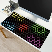 Hexagon Geometric Pattern Mouse Pad, Anti-slip & Durable & Locked Edge, Large Size, Suit For Mouse, Keyboard, Laptop 04 - Multicolor - View 1