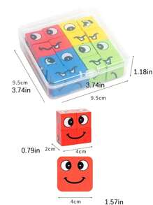 Bloques De Construcción Puzzle De Mesa De Cara De Emoji En Juguete De Interacción Entre Padres E Hijos - Multicolor - Ver 2