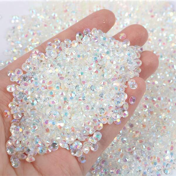 2000pcs Resin Flatback Rhinestones, 2mm Transparent Ab Crystal Jelly Resin Rhinestones, Suitable For Diy Crafts, Nail Art, Facial Decorations Nail Charms Nail Gems Nail Supplies