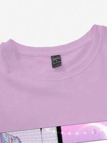 Men T-Shirts - 中紫紅色 - 查看 3