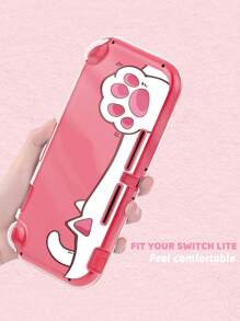 1pc White Cat Paw Shaped Pc Anti-drop Gaming Console Protective Case, Compatible With Switch Lite Crystal Shell And Ns Lite Host Protective Shell - Multicolor - View 2