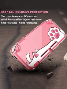 1pc White Cat Paw Shaped Pc Anti-drop Gaming Console Protective Case, Compatible With Switch Lite Crystal Shell And Ns Lite Host Protective Shell - Multicolor - View 3
