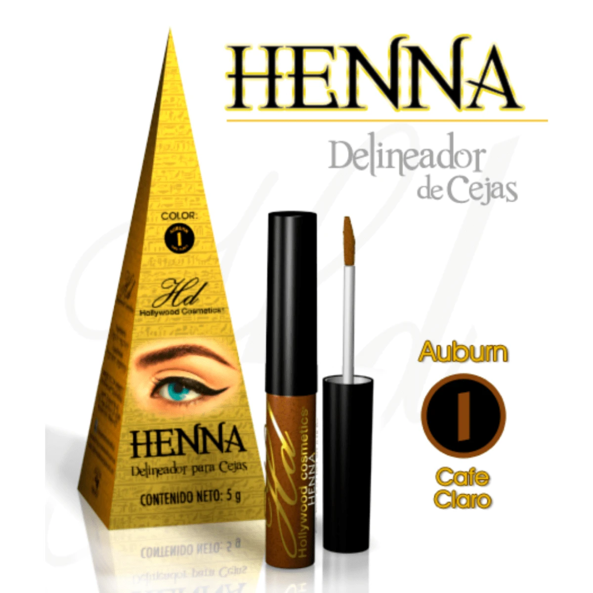 Henna Pigment Eyebrow Liner - Hollywood Cosmetics - No. 1 AUBURN (Light Coffee) - View 1