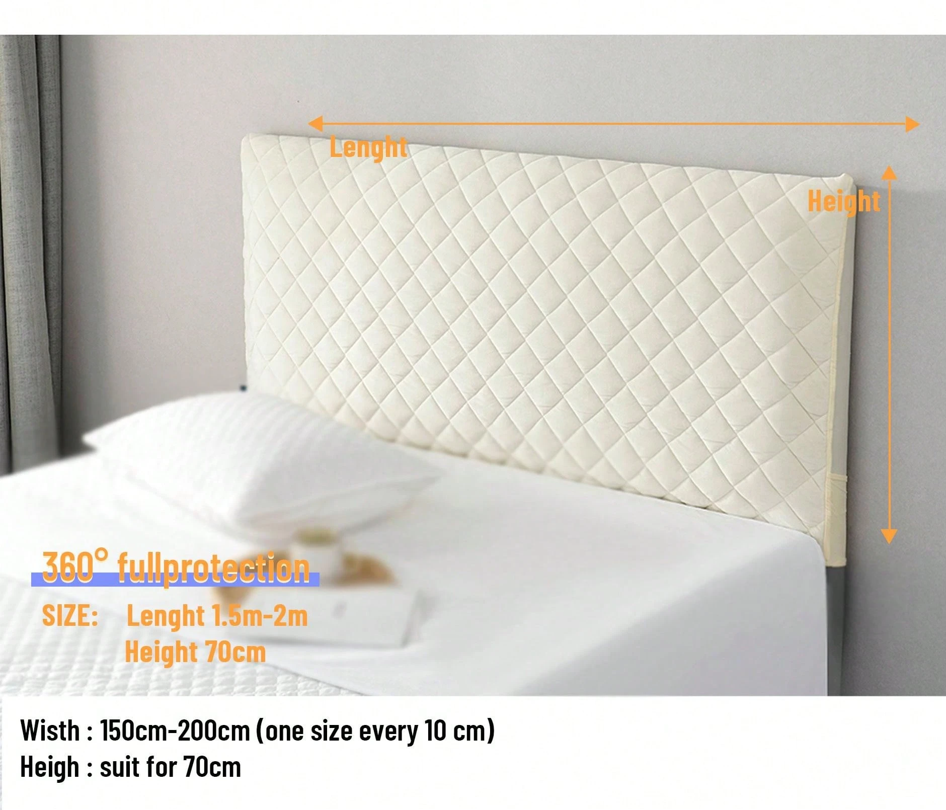 1pc Autumn Halloween Decorable Thicken Headboard Cover Bed Back Dust