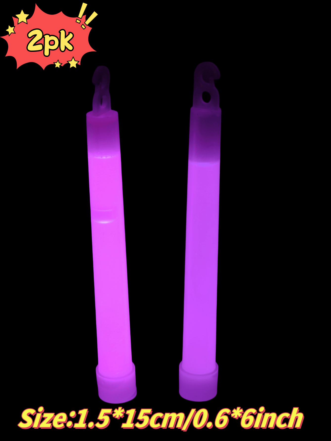 2 Ultra Bright Glow Sticks For Camping, Emergency Survival Glow