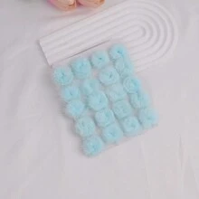 20 件diy 毛球髮飾套件,帶黃鼠狼發盤扣,髮夾花朵裝飾