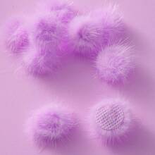 20 件diy 毛球髮飾套件,帶黃鼠狼發盤扣,髮夾花朵裝飾