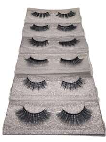 Set De 12 Pares De Pestañas Nude Postizas 3D - Negro - Ver 4