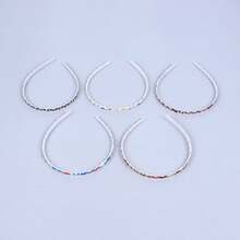 5入組/包塑料波浪型髮夾,印花頭帶,女性彩色髮飾