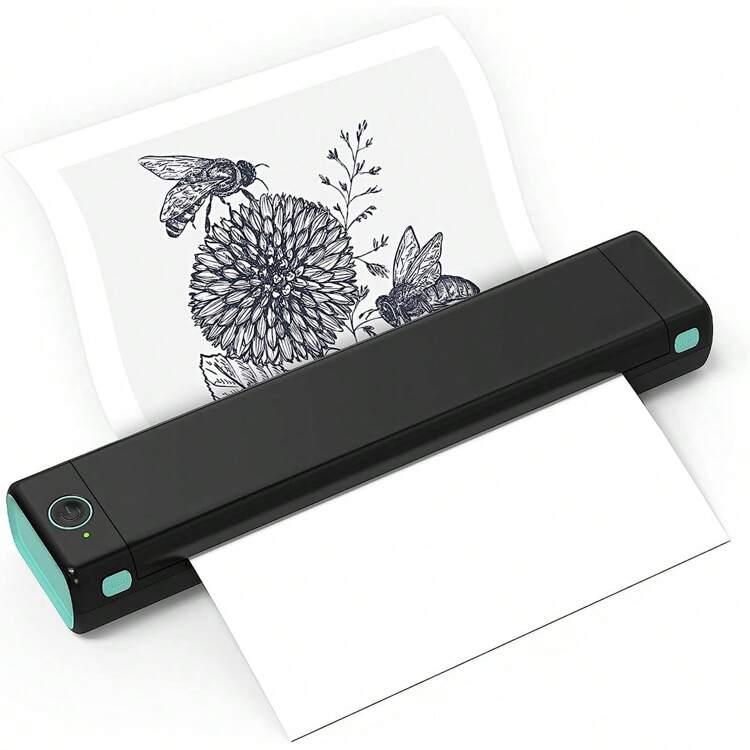 Phomemo Impresora Portátil Sin Tinta, Impresora Portátil Inalámbrica Para Viajes, Impresora Térmica Compatible Con Papel De Carta 8.5" X 11" En Ee. Uu. - Negro - Añade 1