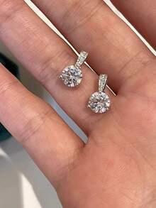 1入組豪華鑲嵌耳釘套裝,附s925銀吊墜項鍊,禮物首選