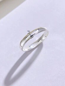 ESBERRY 1 chiếc nhẫn bạc Sterling S925 trơn 3mm, món quà trang sức thanh lịch dành cho phụ nữ, phù hợp để đeo hàng ngày và dự tiệc. - Bạc - Xem 7