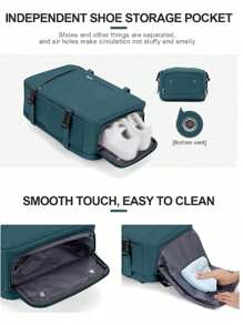 大容量旅行背包男士背包女生轻便休闲2023新款鞋位垃圾袋干湿分离袋带USB接口商务旅行包电脑包适合16英寸电脑适合工作和学校使用假日商店配件包行李箱旅行收纳袋旅行用品女士包男士礼物户外女士礼物 - 水鴨藍 - 查看 6