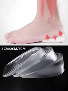 1 đôi Trong suốt Mềm mại Chiều cao Cái đệm Vô hình Giày Gót chân Chèn Chân Nâng cao Lót giày ( Thích hợp Đối với phụ nữ ) - Nhiều màu - Xem 4