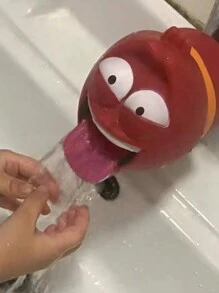 1pc Funny Cartoon Insect Shaped Water Faucet Decoration, Bathroom Child Water Faucet Extender And Splash Filter - Red - View 1