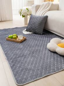 1入短絨毛繡花地毯，適用於客廳、書房和臥室。防塵耐刮擦，簡約的INS風格家居裝飾。適用於所有季節。 - 灰色 - 查看 4