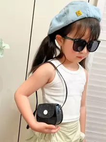 1 Miếng Thời trang Trẻ em Trẻ em chất liệu da PU Túi đeo vai Đáng yêu Bé gái Mini Chuỗi Ví tiền xu Dễ thương Công chúa Túi quai chéo Ví nhỏ - màu đen - Xem 1