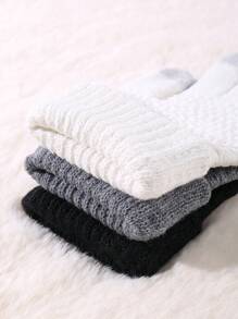 3 双女士冬季触屏手套保暖内衬针织手套弹性袖口冬季短信手套 - 彩色 - 查看 3