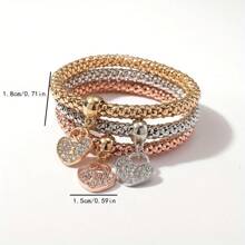 طقم سوارات مرنة على شكل قلب مكون من 3 قطع - متعدد الألوان - مشاهدة 6