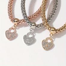 طقم سوارات مرنة على شكل قلب مكون من 3 قطع - متعدد الألوان - مشاهدة 5