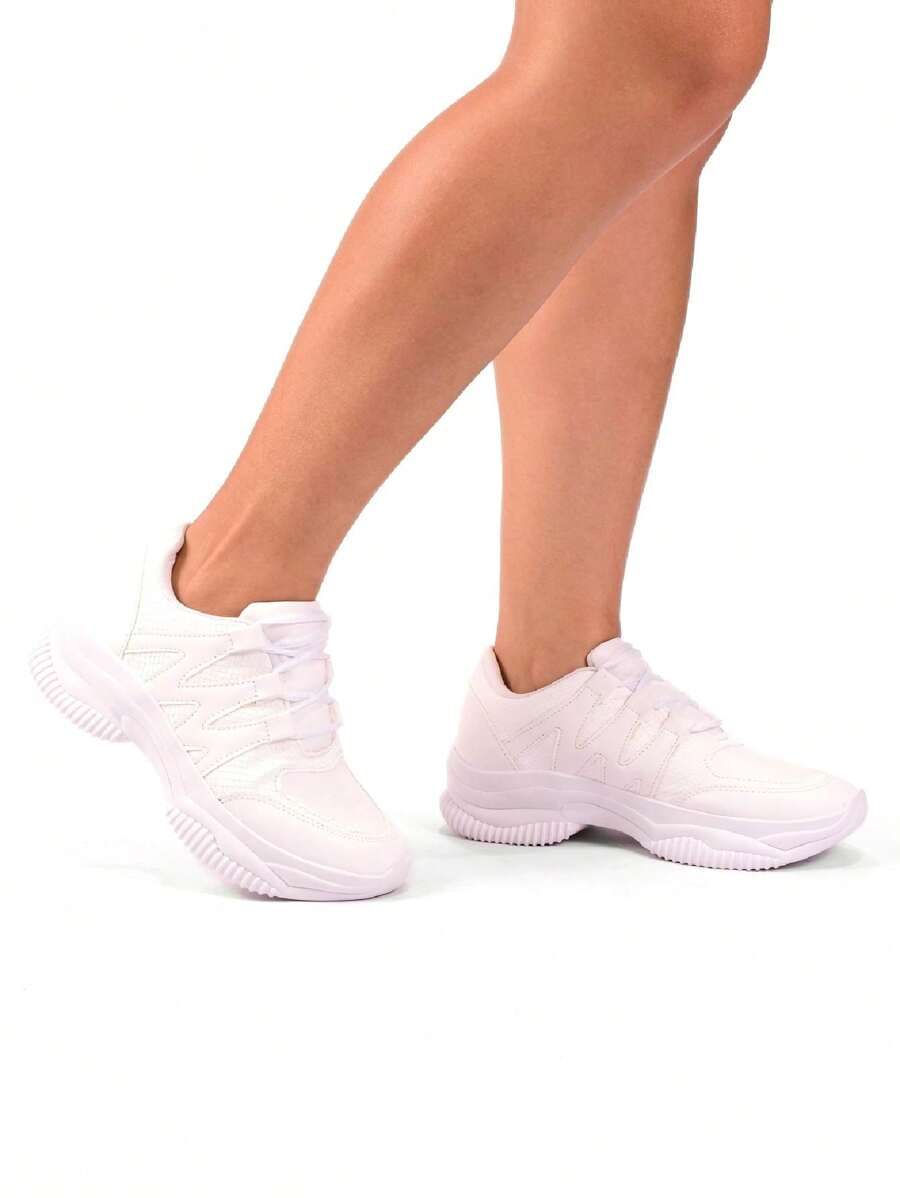 Women Wedge Sneakers - 白色 - 查看 1