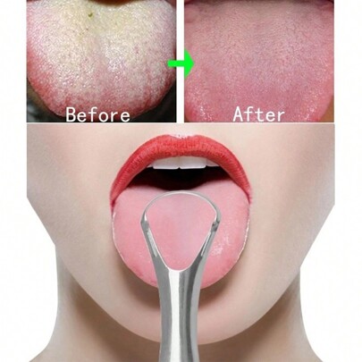 1pc Stainless Steel Tongue Scraper For Adults, U-Shaped Oral Care Tool For Removing Bad Breath And Cleaning Tongue Coating, Living Room Home Bedroom Bathroom House Decor, Travel Stuff, Wedding, Party, Birthday, Gifts For Men Mom Dad Friends, New Years, Accessories, Funny Gift