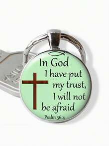 6pcs Bible Verse Cross Keychain Christian Key Chain Ring Purse Bag Backpack Charm Car Ornament Earbud Case Cover Accessories Christmas Gift - Multicolor - View 7