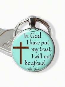 6pcs Bible Verse Cross Keychain Christian Key Chain Ring Purse Bag Backpack Charm Car Ornament Earbud Case Cover Accessories Christmas Gift - Multicolor - View 5