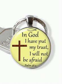 6pcs Bible Verse Cross Keychain Christian Key Chain Ring Purse Bag Backpack Charm Car Ornament Earbud Case Cover Accessories Christmas Gift - Multicolor - View 6